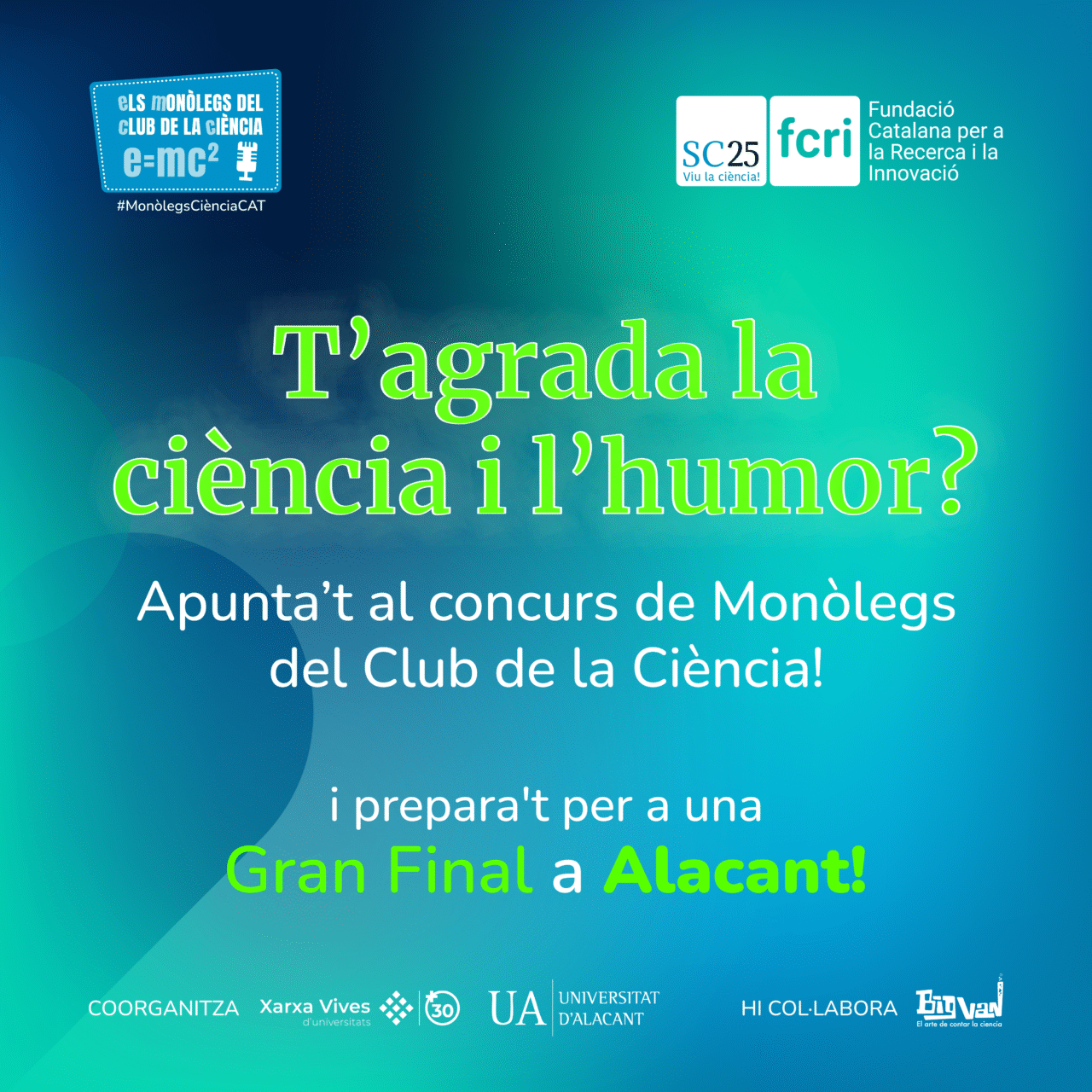 Alacant convoca els talents més enginyosos al Concurs de Monòlegs del Club de la Ciència